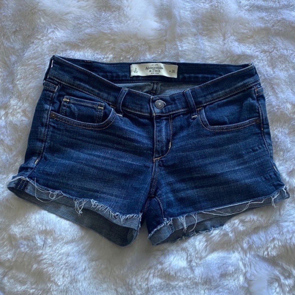 Abercrombie & Fitch Frayed Denim Jean Shorts 2 26